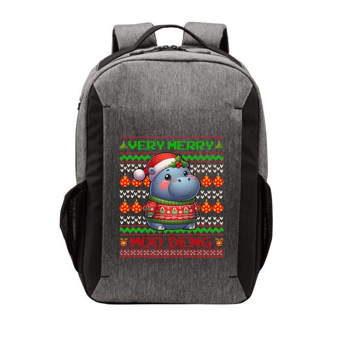 Very Merry Moo Deng Christmas Cute Hippo Moo Deng Vector Backpack