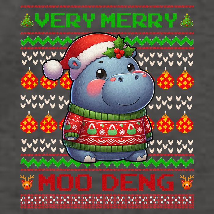 Very Merry Moo Deng Christmas Cute Hippo Moo Deng Vector Backpack