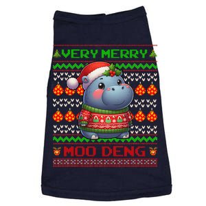 Very Merry Moo Deng Christmas Cute Hippo Moo Deng Doggie Tank