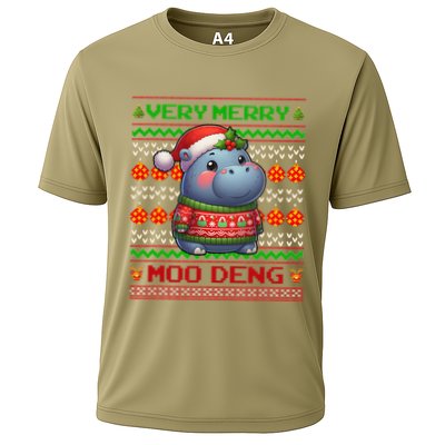 Very Merry Moo Deng Christmas Cute Hippo Moo Deng Performance Shirt