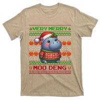 Very Merry Moo Deng Christmas Cute Hippo Moo Deng T-Shirt