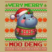 Very Merry Moo Deng Christmas Cute Hippo Moo Deng Sustainable Beanie