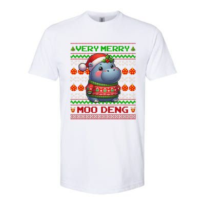 Very Merry Moo Deng Christmas Cute Hippo Moo Deng Softstyle CVC T-Shirt