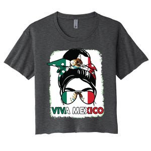 Viva Mexico Mexican Flag Kids Girl Pride Women's Crop Top Tee