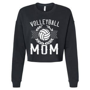 Volleyball Mom Mother Volleyball Player Mother's Day Cropped Pullover Crew