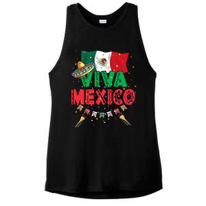 Viva Mexico Mexican Independence Day Independencia De Mexico Ladies PosiCharge Tri-Blend Wicking Tank