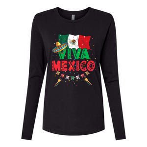 Viva Mexico Mexican Independence Day Independencia De Mexico Womens Cotton Relaxed Long Sleeve T-Shirt