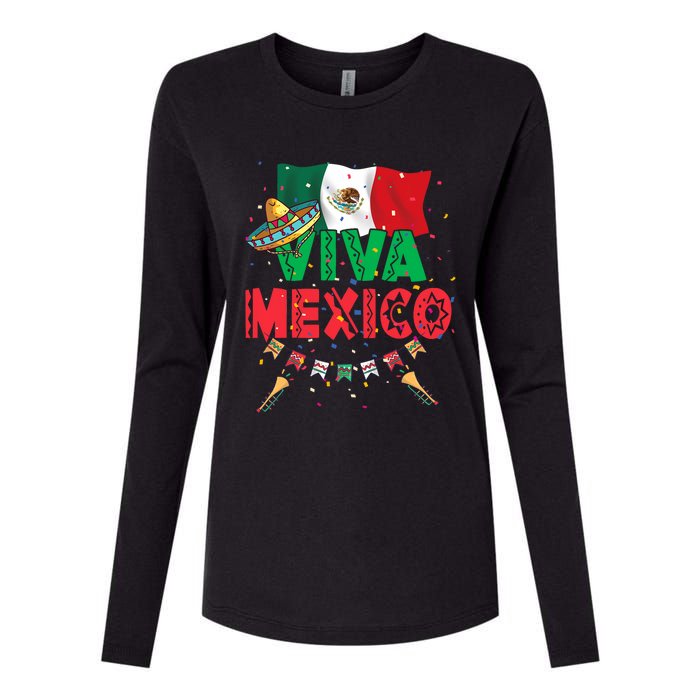 Viva Mexico Mexican Independence Day Independencia De Mexico Womens Cotton Relaxed Long Sleeve T-Shirt