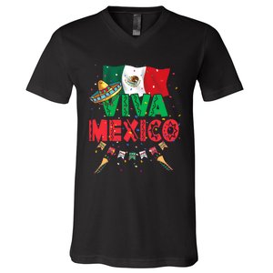 Viva Mexico Mexican Independence Day Independencia De Mexico V-Neck T-Shirt