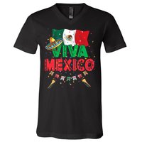 Viva Mexico Mexican Independence Day Independencia De Mexico V-Neck T-Shirt