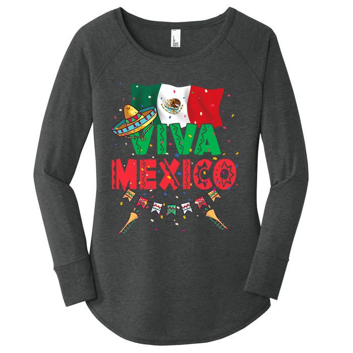 Viva Mexico Mexican Independence Day Independencia De Mexico Women's Perfect Tri Tunic Long Sleeve Shirt