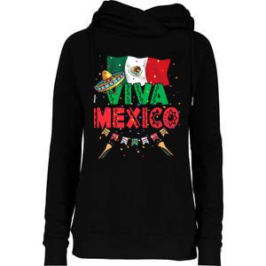 Viva Mexico Mexican Independence Day Independencia De Mexico Womens Funnel Neck Pullover Hood