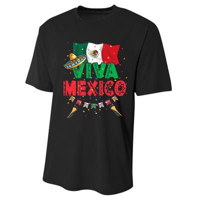 Viva Mexico Mexican Independence Day Independencia De Mexico Performance Sprint T-Shirt