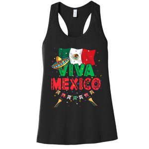 Viva Mexico Mexican Independence Day Independencia De Mexico Women's Racerback Tank