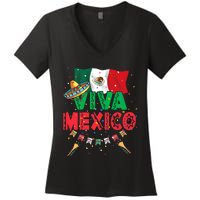 Viva Mexico Mexican Independence Day Independencia De Mexico Women's V-Neck T-Shirt