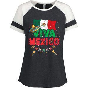 Viva Mexico Mexican Independence Day Independencia De Mexico Enza Ladies Jersey Colorblock Tee