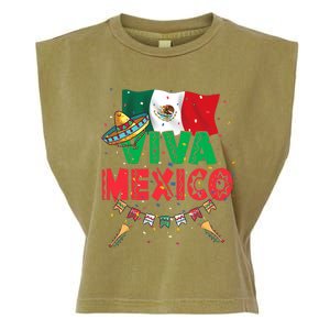 Viva Mexico Mexican Independence Day Independencia De Mexico Garment-Dyed Women's Muscle Tee