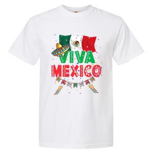 Viva Mexico Mexican Independence Day Independencia De Mexico Garment-Dyed Heavyweight T-Shirt