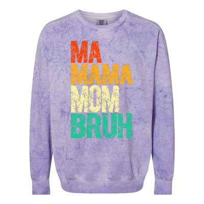 Vintage Ma Mama Mom Bruh Mommy Happy Mother's Day Colorblast Crewneck Sweatshirt