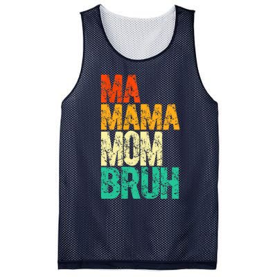 Vintage Ma Mama Mom Bruh Mommy Happy Mother's Day Mesh Reversible Basketball Jersey Tank