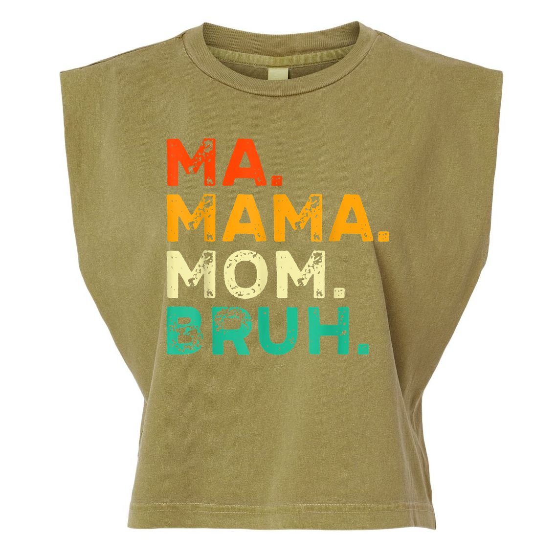 Vintage Ma Mama Mom Bruh Mommy Happy Mother's Day Garment-Dyed Women's Muscle Tee