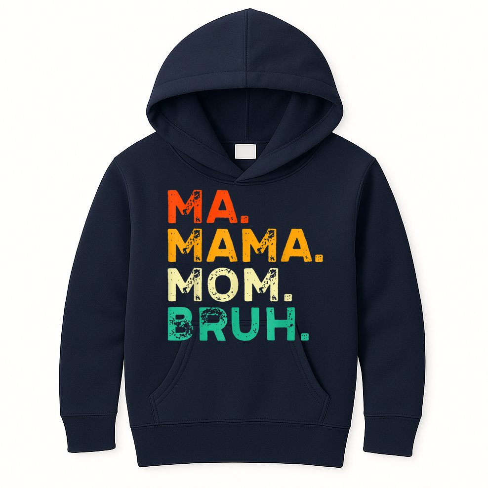 Vintage Ma Mama Mom Bruh Mommy Happy Mother's Day Kids Hoodie