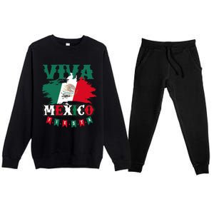 Viva Mexico Mexican Independence Day Premium Crewneck Sweatsuit Set