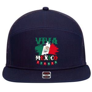 Viva Mexico Mexican Independence Day 7 Panel Mesh Trucker Snapback Hat