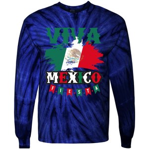 Viva Mexico Mexican Independence Day Tie-Dye Long Sleeve Shirt