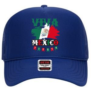 Viva Mexico Mexican Independence Day High Crown Mesh Back Trucker Hat