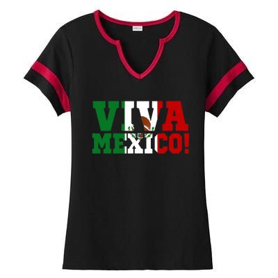 Viva Mexico Mexican Independence Day Ladies Halftime Notch Neck Tee