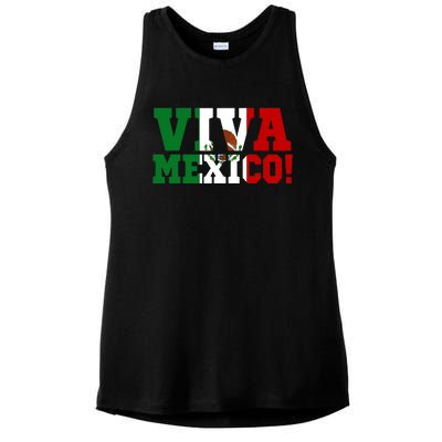 Viva Mexico Mexican Independence Day Ladies PosiCharge Tri-Blend Wicking Tank