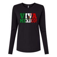 Viva Mexico Mexican Independence Day Womens Cotton Relaxed Long Sleeve T-Shirt