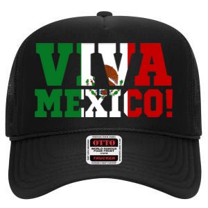 Viva Mexico Mexican Independence Day High Crown Mesh Back Trucker Hat