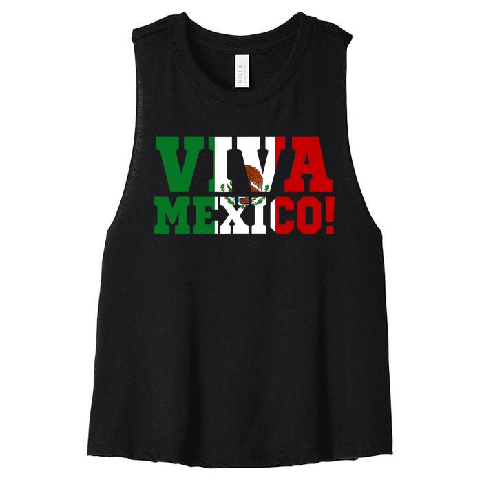 Viva Mexico Mexican Independence Day Women's Racerback Cropped Tank