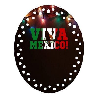 Viva Mexico Mexican Independence Day Ceramic Oval Ornament