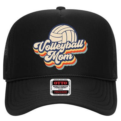 Volleyball Mom Mama Mothers Day High Crown Mesh Back Trucker Hat