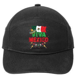 Viva Mexico Mexican Independence Day Independencia De Mexico 7-Panel Snapback Hat