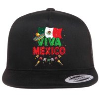 Viva Mexico Mexican Independence Day Independencia De Mexico Flat Bill Trucker Hat