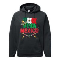 Viva Mexico Mexican Independence Day Independencia De Mexico Performance Fleece Hoodie