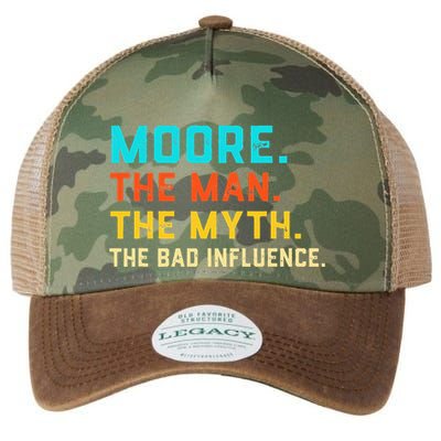 Vintage Moore Man Myth The Bad Influence Last Name Legacy Tie Dye Trucker Hat