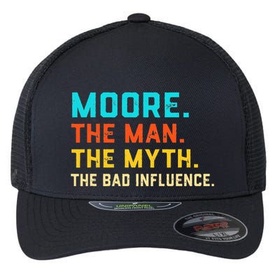 Vintage Moore Man Myth The Bad Influence Last Name Flexfit Unipanel Trucker Cap