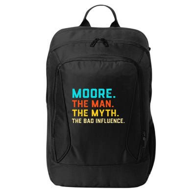 Vintage Moore Man Myth The Bad Influence Last Name City Backpack