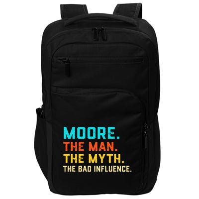 Vintage Moore Man Myth The Bad Influence Last Name Impact Tech Backpack