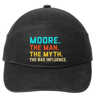 Vintage Moore Man Myth The Bad Influence Last Name 7-Panel Snapback Hat
