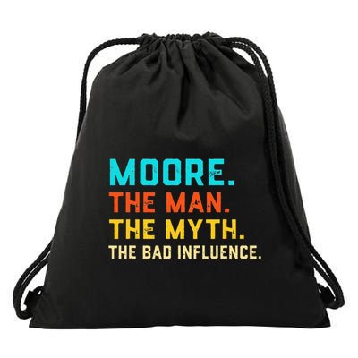 Vintage Moore Man Myth The Bad Influence Last Name Drawstring Bag