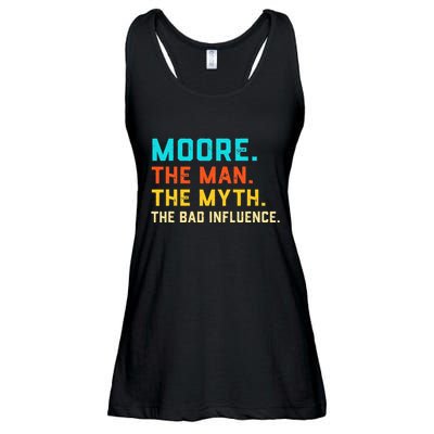 Vintage Moore Man Myth The Bad Influence Last Name Ladies Essential Flowy Tank