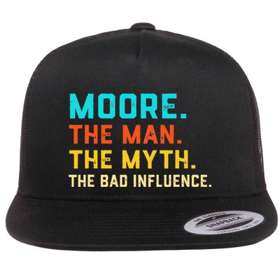 Vintage Moore Man Myth The Bad Influence Last Name Flatbill Hat