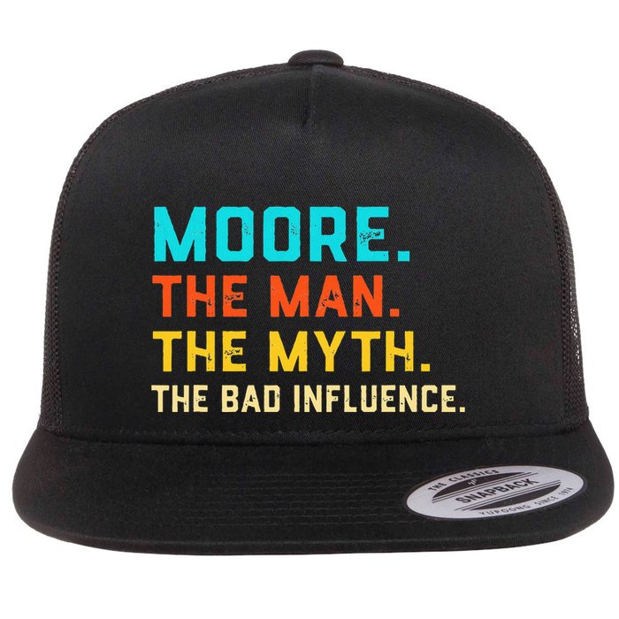 Vintage Moore Man Myth The Bad Influence Last Name Flatbill Hat