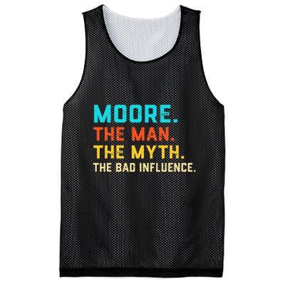 Vintage Moore Man Myth The Bad Influence Last Name Mesh Reversible Basketball Jersey Tank